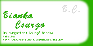 bianka csurgo business card